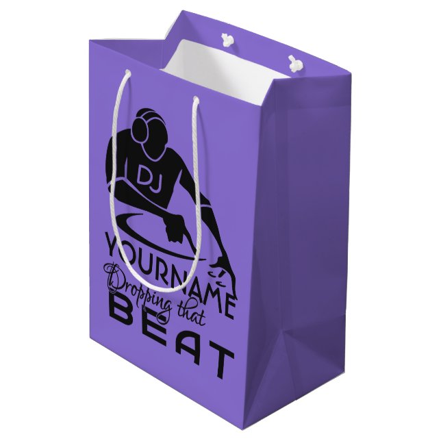 DJ custom name & color gift bags (Back Angled)