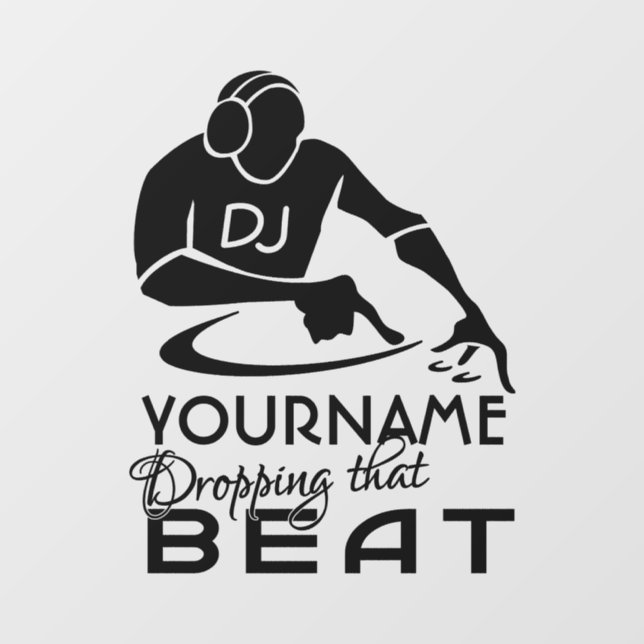 DJ custom name Window Cling (Sheet)