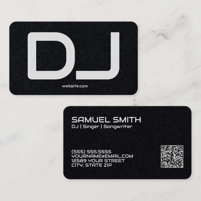 DJ Custom QR Code Premium Business Card (Front/Back)