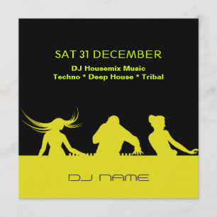 DJ Customisable Party Personalised Invitation