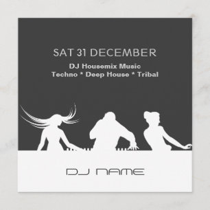 DJ Customisable Party Personalised Invitation