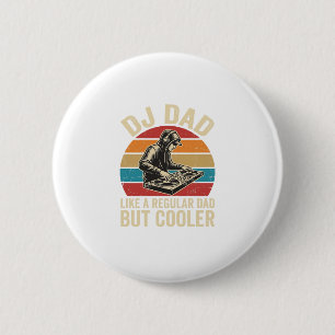 DJ Dad But Cooler Vintage Sunset Vector Design_1 6 Cm Round Badge