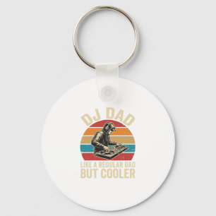 DJ Dad But Cooler Vintage Sunset Vector Design_1 Key Ring