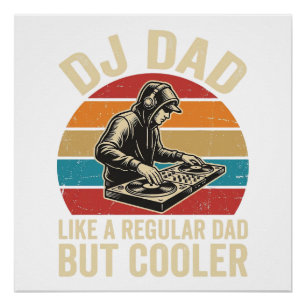 DJ Dad But Cooler Vintage Sunset Vector Design_1 Poster