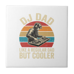 DJ Dad But Cooler Vintage Sunset Vector Design_1 Tile
