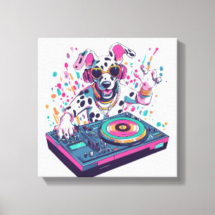DJ Dalmatian � EDM Rave Party Dog Canvas Print