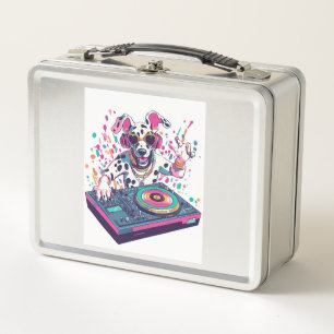 DJ Dalmatian � EDM Rave Party Dog Metal Lunch Box