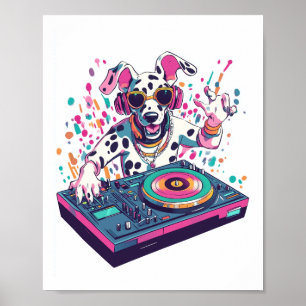 DJ Dalmatian � EDM Rave Party Dog Poster