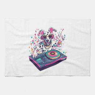 DJ Dalmatian � EDM Rave Party Dog Tea Towel