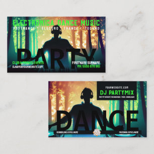 DJ Dance Party Forest Rave Business Card