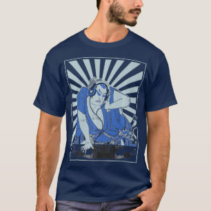 DJ deejay and headphones Samurai playing music T-Shirt