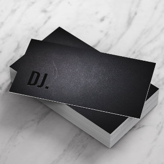 DJ Deejay Professional Black Bold Text Elegant Business Card