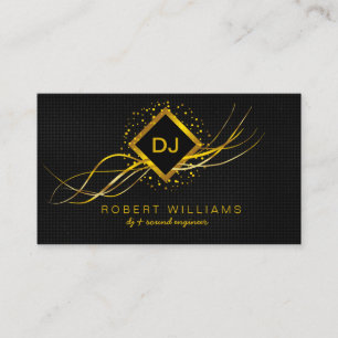 DJ Deejay Professional Gold Faux Music Teacher Business Card