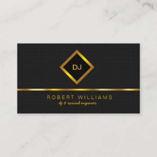 DJ Deejay Professional Gold Faux Music Teacher Business Card