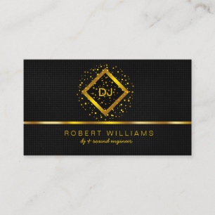 DJ Deejay Professional Gold Faux Music Teacher Business Card