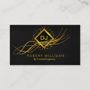 DJ Deejay Professional Gold Faux Music Teacher Business Card