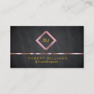DJ Deejay Professional Rose Gold Faux Music Business Card