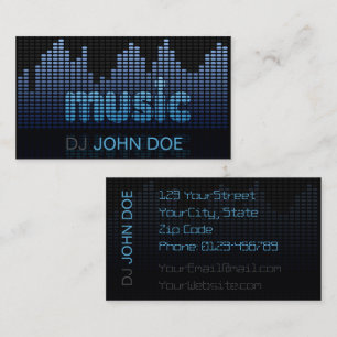 DJ Digital Equalizer Music Wave Wall Business Card