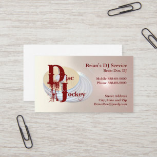 DJ Disc Jockey DeeJay Business Card