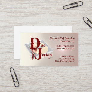 DJ Disc Jockey DeeJay Business Card