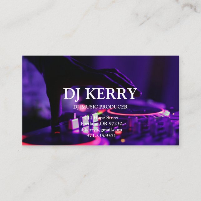 DJ Disc Jockey Electronic Business Card (Front)