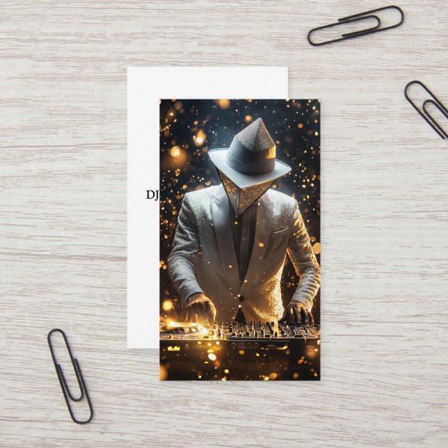 DJ Disc Jockey Electronic Business Card (Front/Back In Situ)