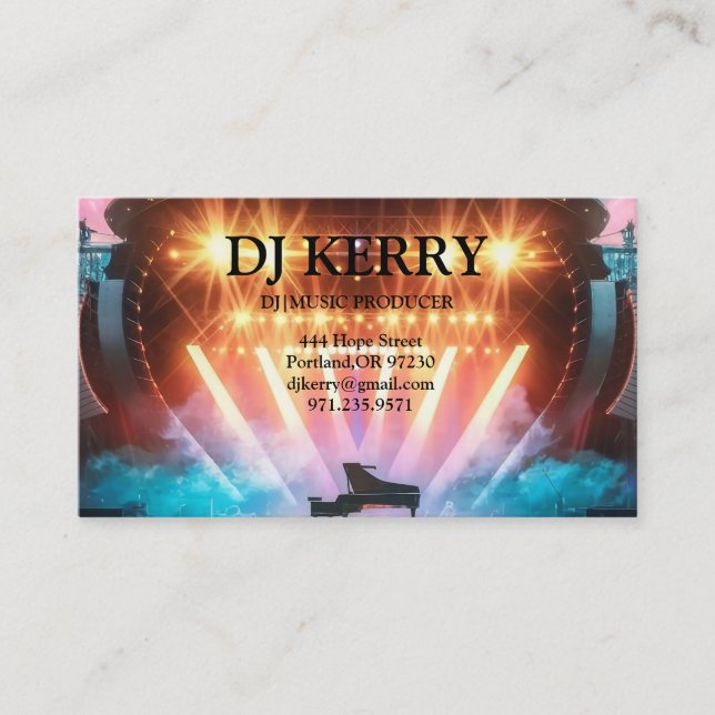DJ Disc Jockey Electronic Business Card (Front)