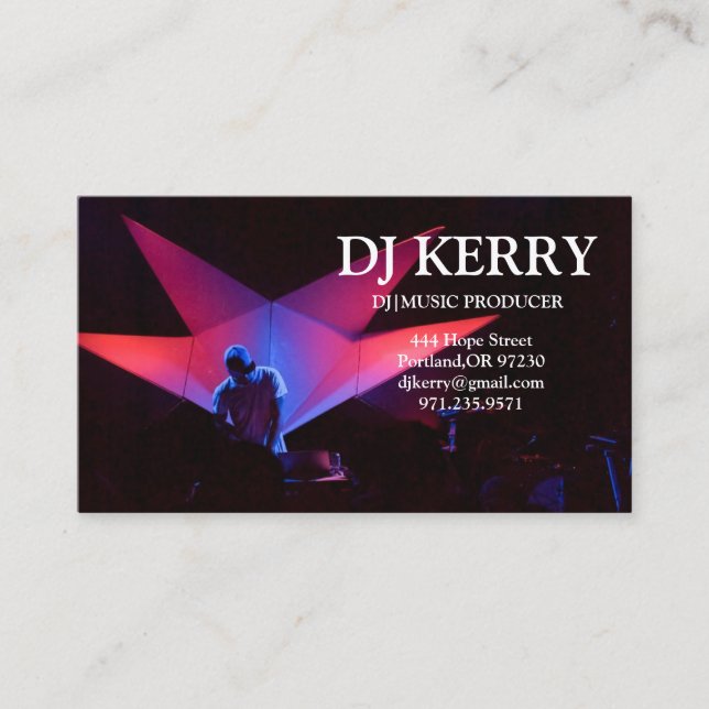 DJ Disc Jockey Electronic Business Card (Front)