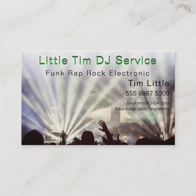 DJ Disc Jockey Electronic Wedding Photo Template Business Card (Front)