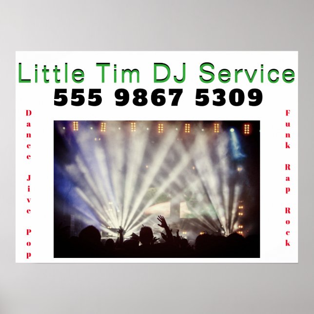 DJ Disc Jockey Electronic Wedding Photo Template  Poster (Front)