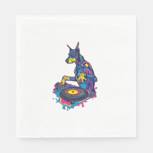 DJ Doberman – Club Vibe Party Dog Napkin