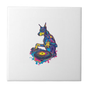 DJ Doberman � Club Vibe Party Dog Tile