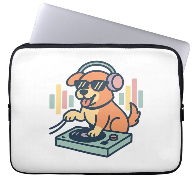 DJ Dog Laptop Sleeve (Front)