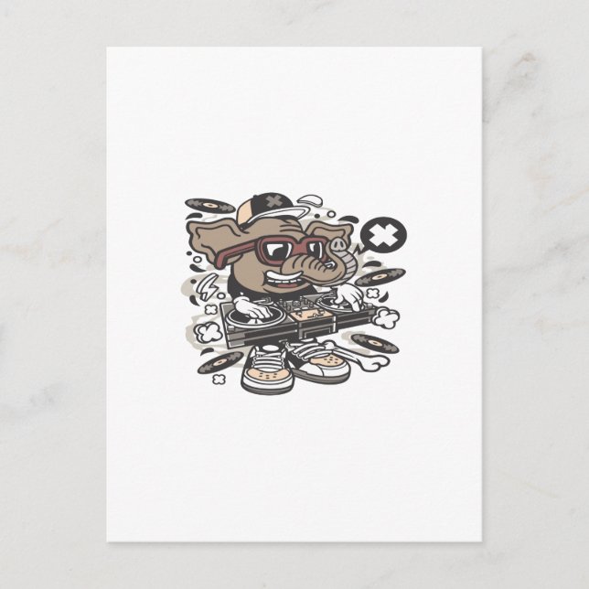 Dj Elephant Postcard (Front)