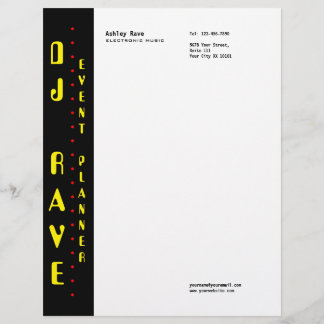 DJ Event Planner Letterhead