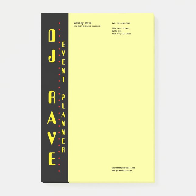 DJ Event Planner Notes (Front)