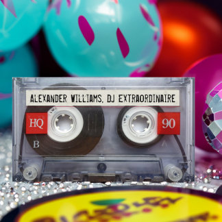 DJ Extraordinaire Cassette Tape Business Card