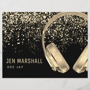 DJ faux gold foil effect music Flyer