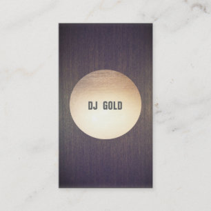 DJ Faux Gold Leaf Circle Wood Music Business Card