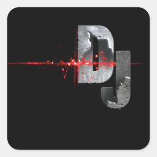 DJ.  Feel the music   Square Sticker