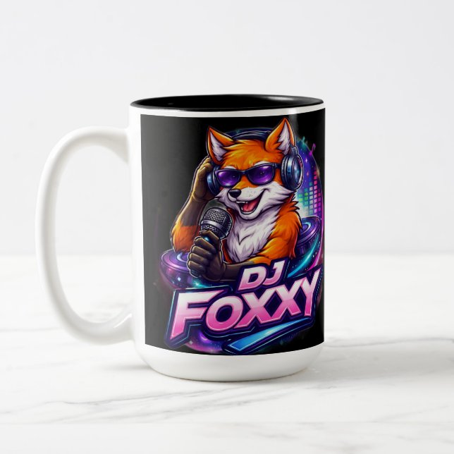 DJ FOXXY 2 Two-Tone COFFEE MUG (Left)