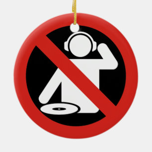 DJ free zone Ceramic Tree Decoration