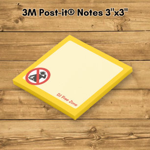 DJ Free Zone Post-it Notes