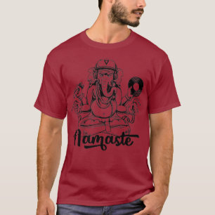 DJ Ganesh Elephant God w Mic Vinyl Namaste Hip T-Shirt