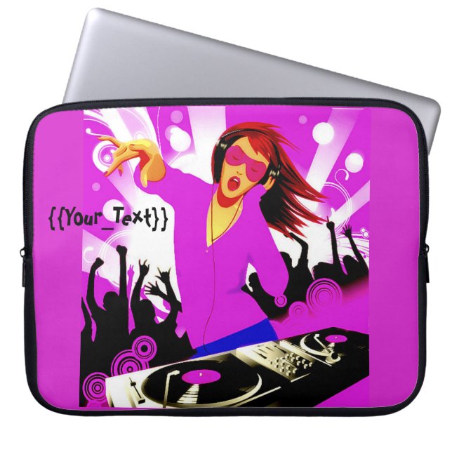 DJ Girl Laptop Sleeve (Front)