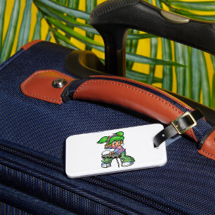 DJ Girl with Green Hair and Headphones Luggage Tag