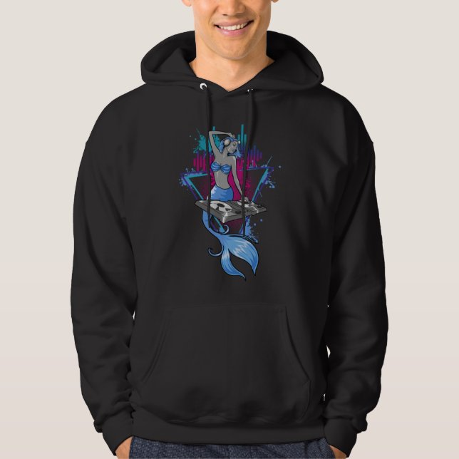 DJ Girl With Headphones Mixer Cute Aesthetic DJ Me Hoodie (Front)