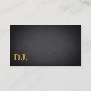 DJ Gold Bold Text Elegant Dark Minimalist Business Card