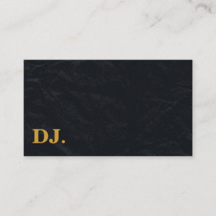 DJ Gold Bold Text Elegant Dark Minimalist Business Card