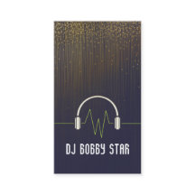 DJ gold glitter music headphones icon